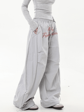 Oversized Embroidered Letters Parachute Pants - COPPING THREADS - CT Select